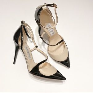 JIMMY CHOO Mutya tri-color Asymmetric Pump NEW